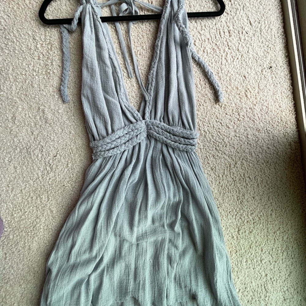 Sandmade mini sun dress in slate blue size S